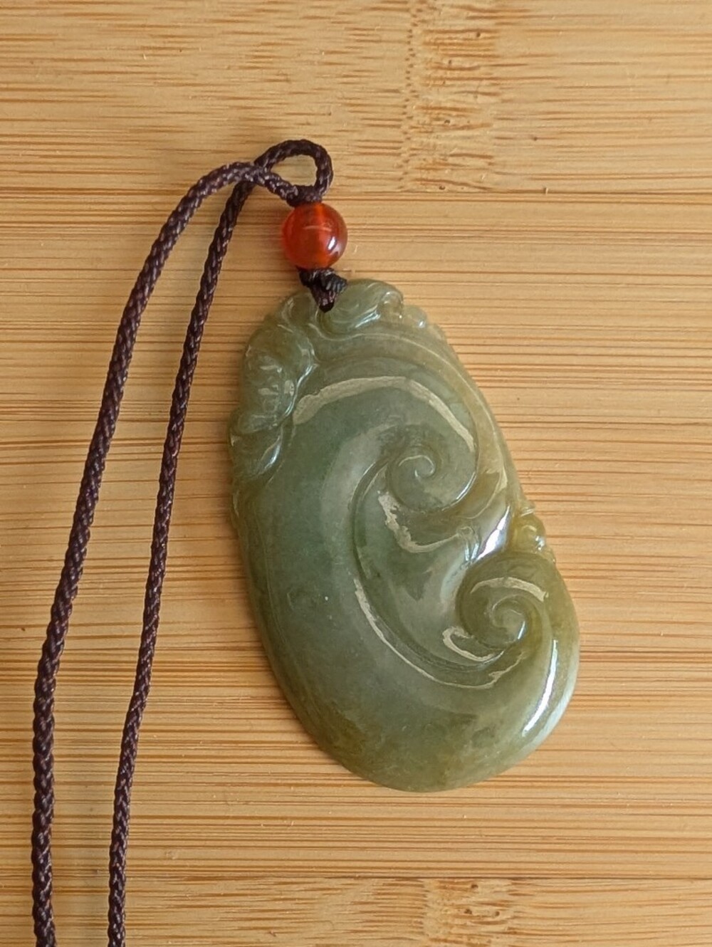 Certified Green 100% Natural A Jade jadeite Ruyi pendant